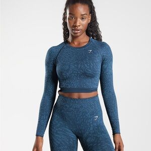 Gymshark Adapt Animal Seamless Lace Up Back Crop Top
